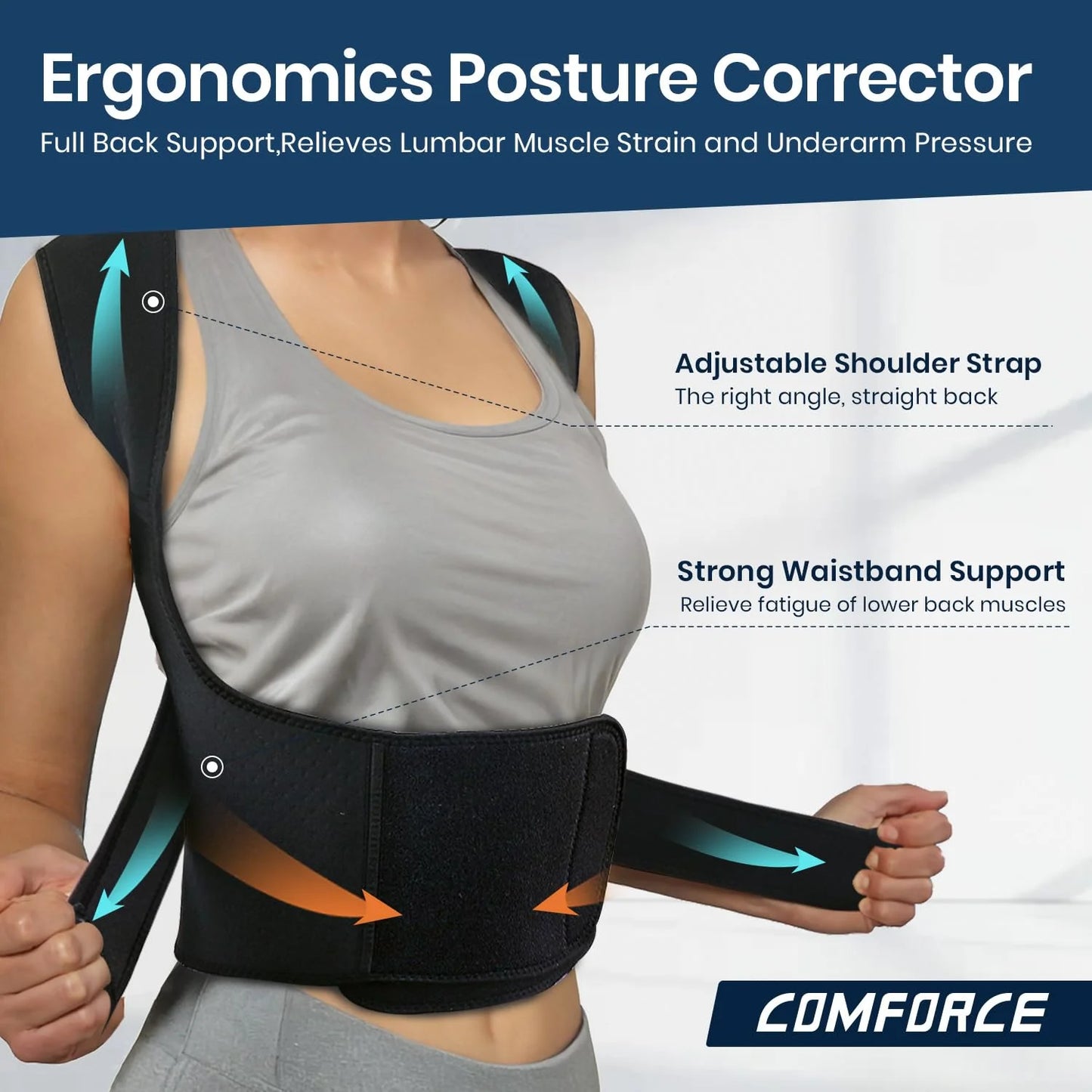Ultimate Back Brace Posture Corrector for Men and Women - Achieve Spine Alignment and Relieve Lower Back Pain with Breathable Support (Waist: 28in-33in)